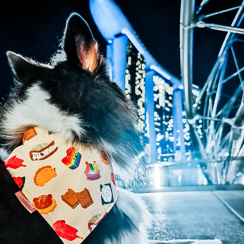 Animal Snacks (Cream) Reversible Bandana