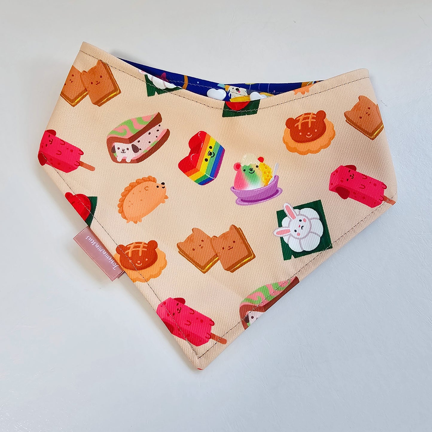 Animal Snacks (Cream) Reversible Bandana