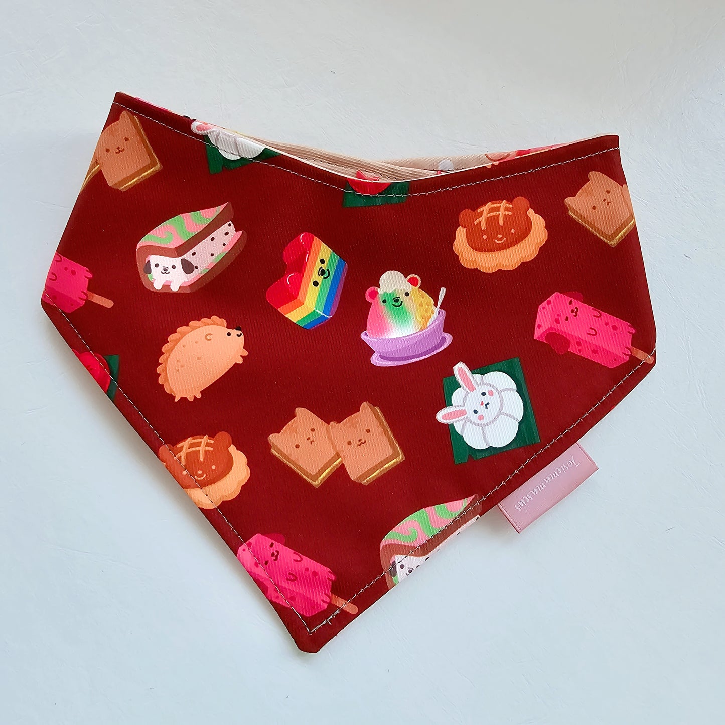 Animal Snacks (Maroon) Reversible Bandana