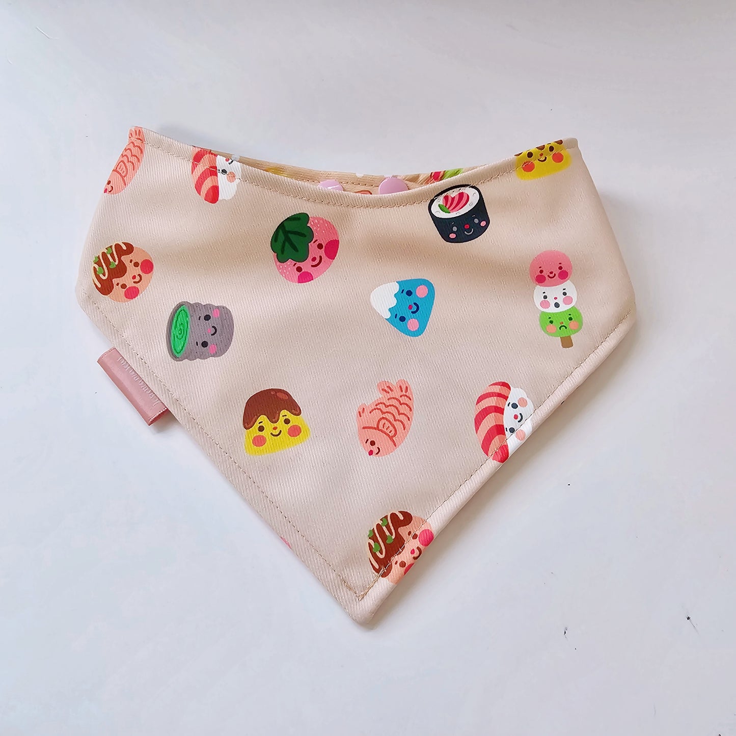 Gem biscuits x Okashi Size M Reversible Bandana (curved)