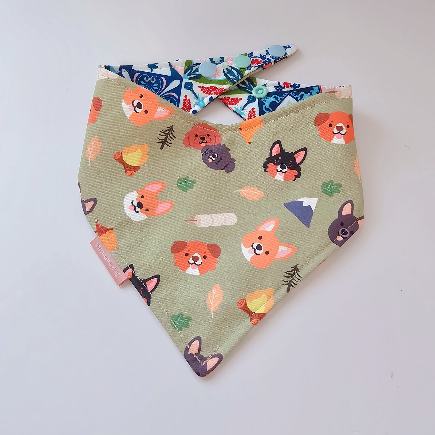 Peranakan x Camping Size M Reversible Bandana (curved)