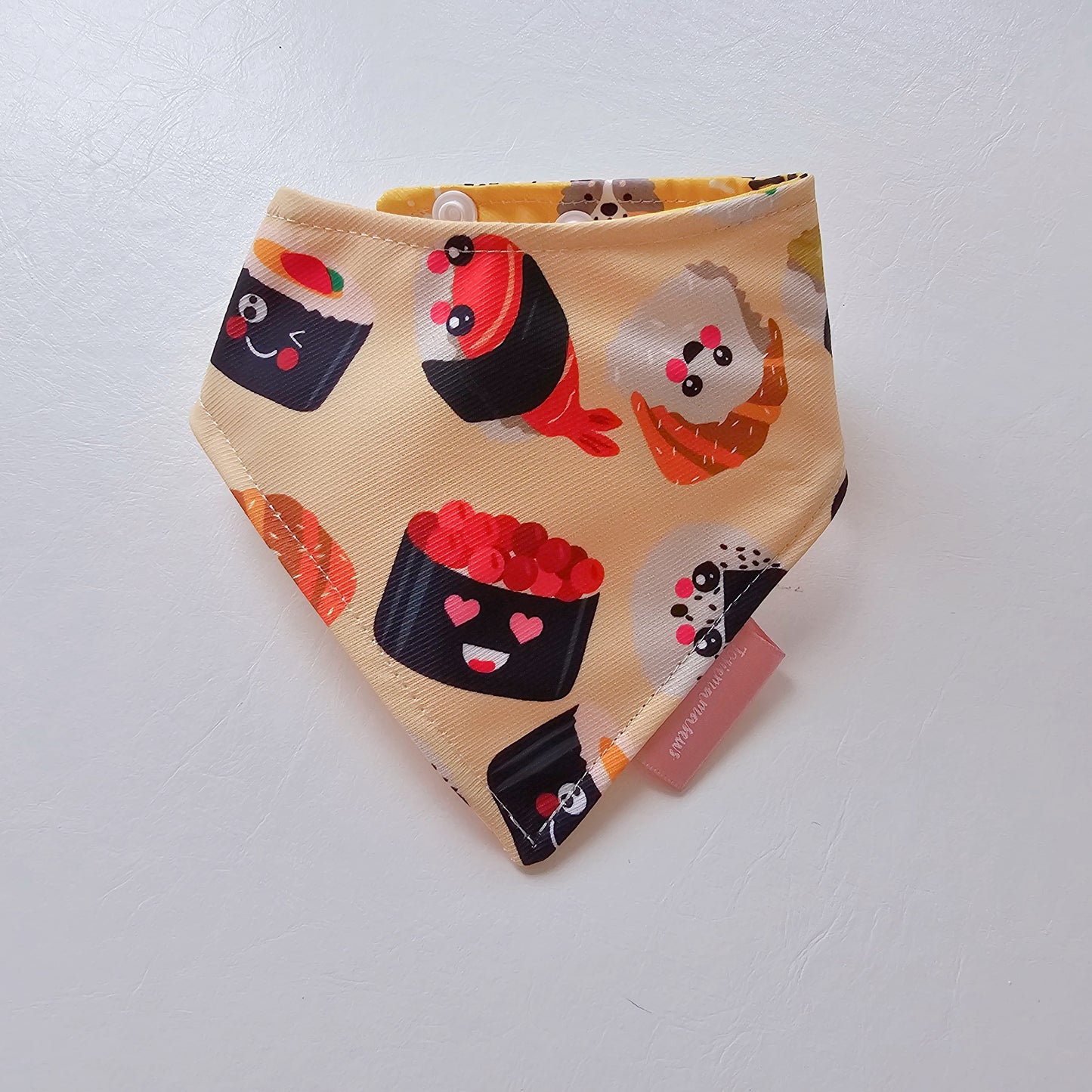 Sushi x Do Not Pet Size XS Reversible Bandana (curved)