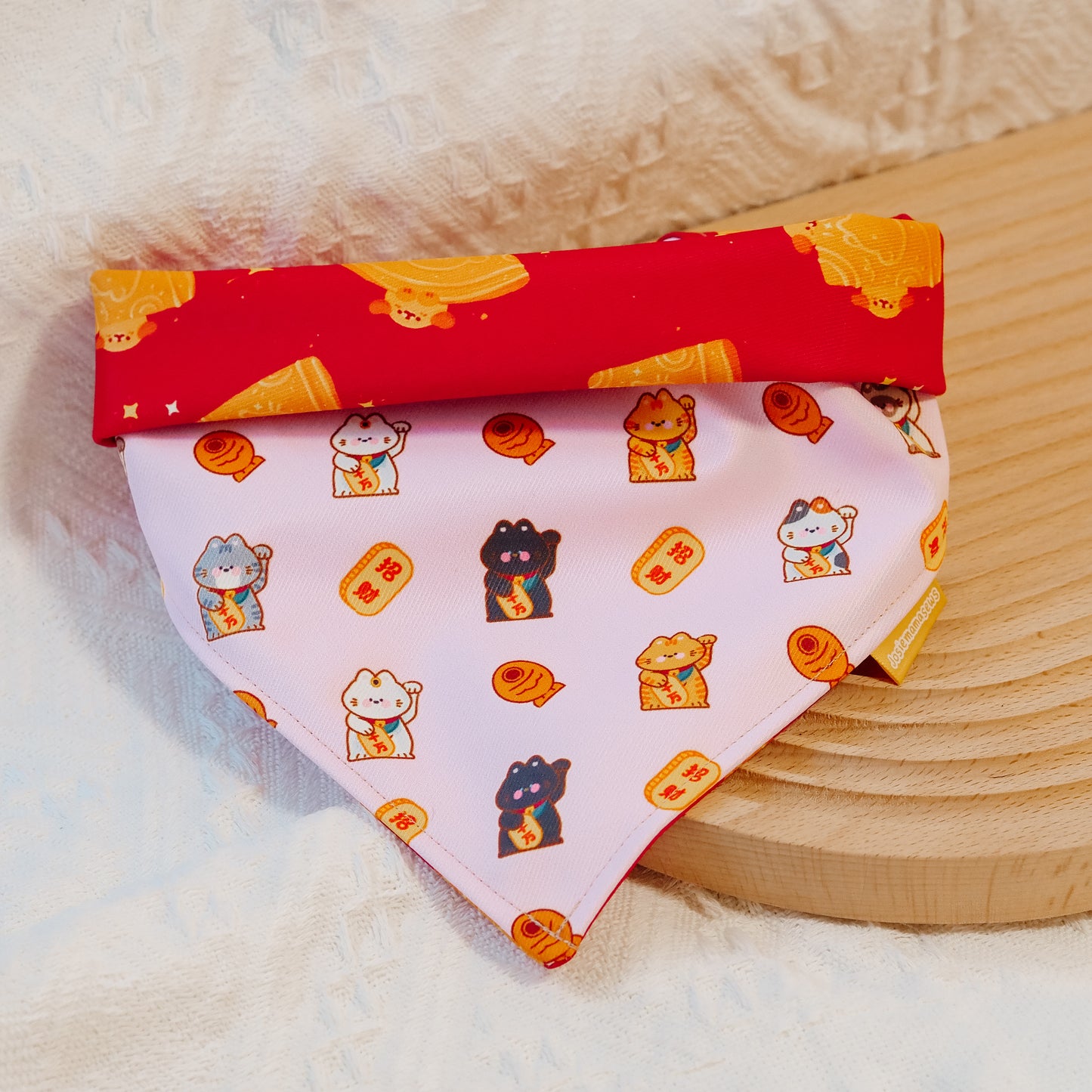 Fortune Cat Reversible Bandana