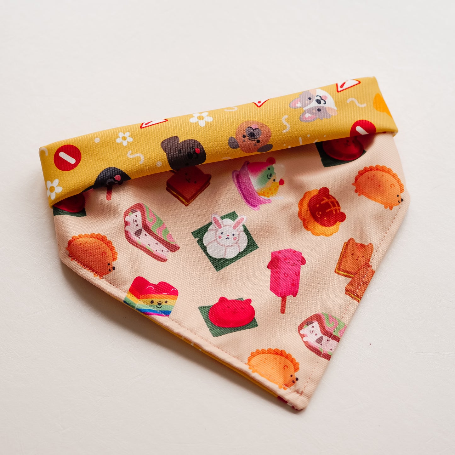 Animal Snacks (Cream) Reversible Bandana