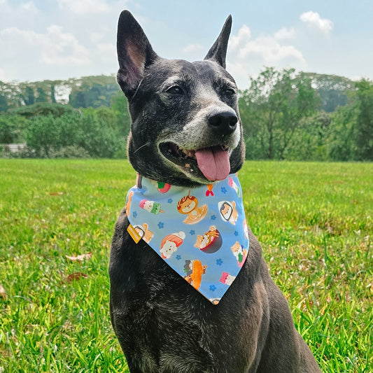 Shiba Tempura (Blue) Reversible Bandana