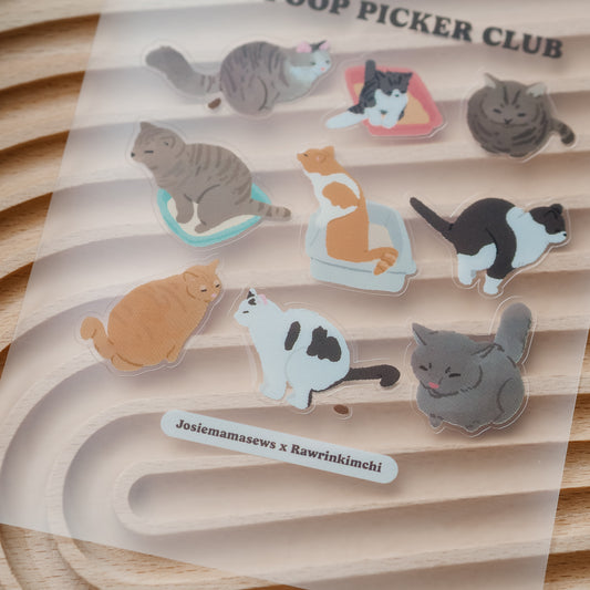 Poop Picker - Cat Transparent Sticker Sheet