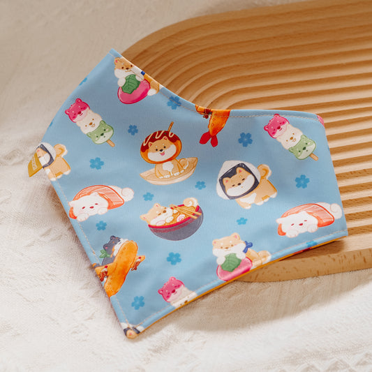 Shiba Tempura (Blue) Reversible Bandana