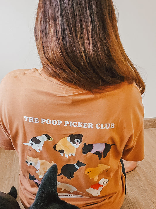 Poop Picker Club - Dog Unisex T-Shirt (Brown)