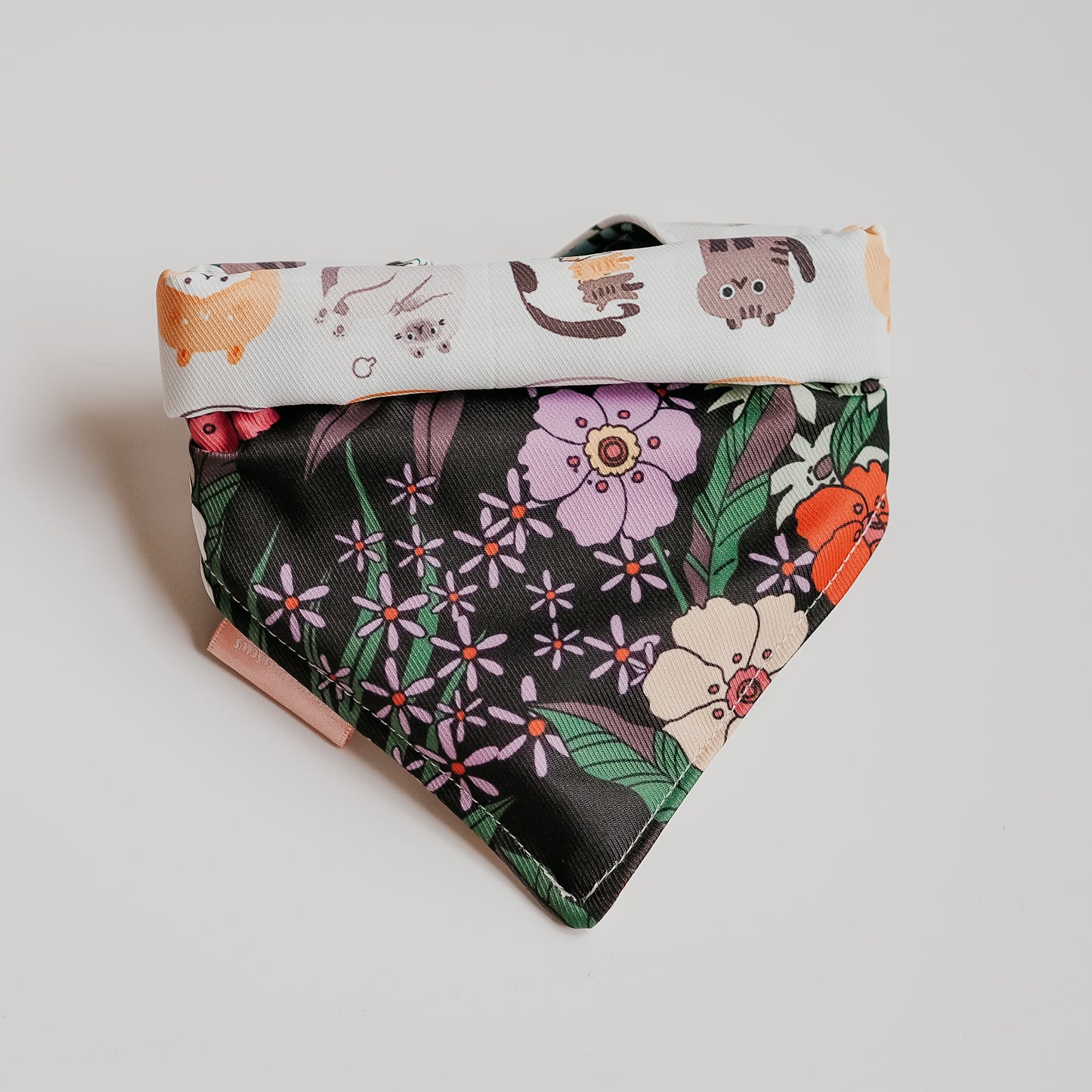 Cats x Garden Size S Reversible Bandana (foldover)