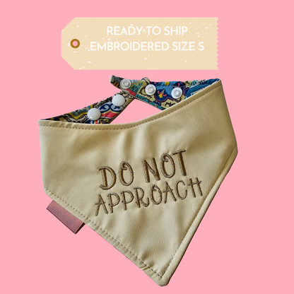 Do Not Approach Size S Reversible Bandana (curved)