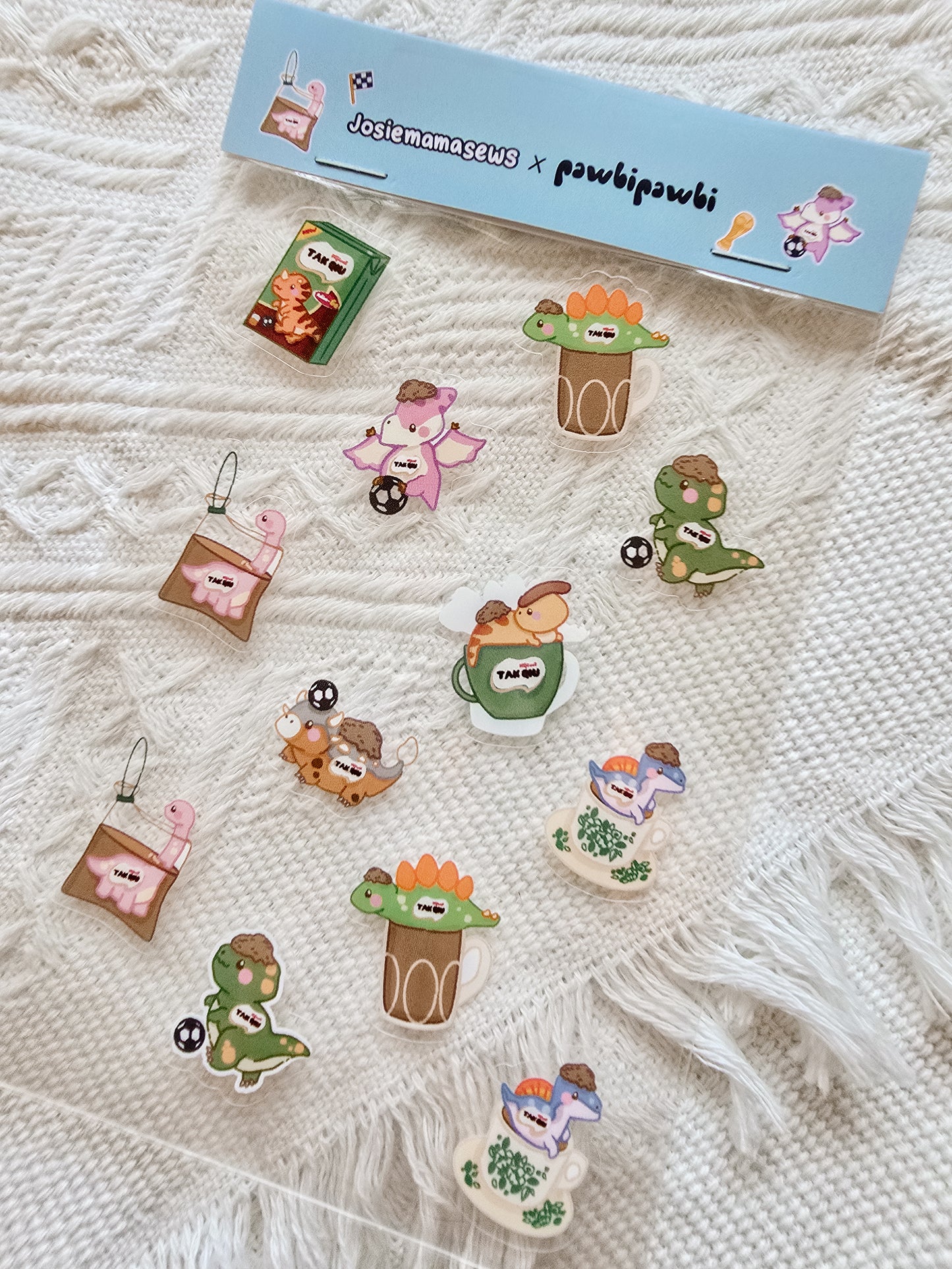 Tak Qiu Dino Transparent Sticker Sheet