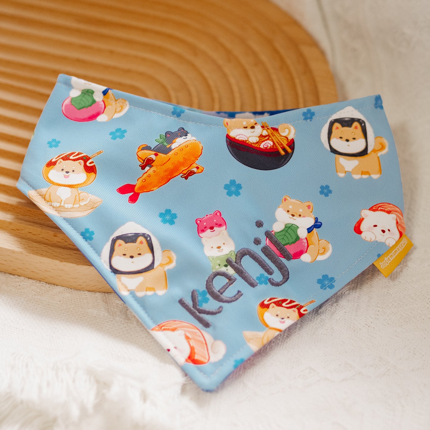 Shiba Tempura (Blue) Reversible Bandana