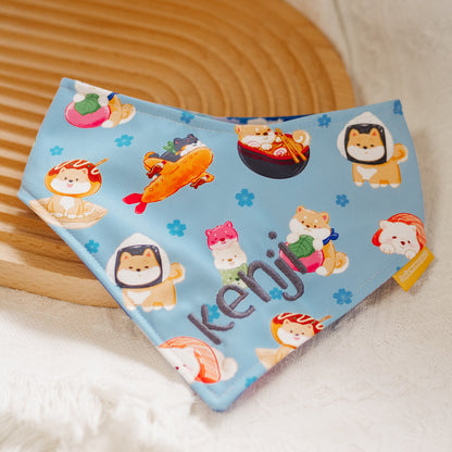 Shiba Tempura (Blue) Reversible Bandana