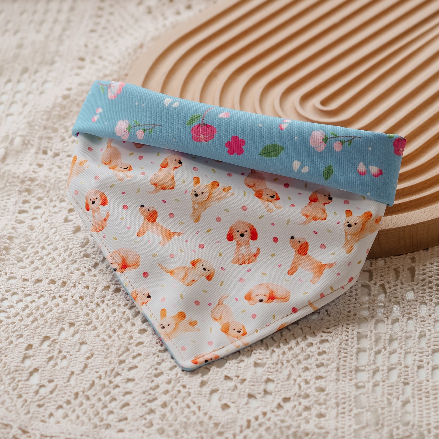 Watercolor Lil Brown Doggo Reversible Bandana