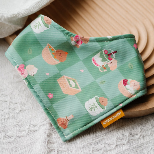 Matcha & Pups Reversible Bandana