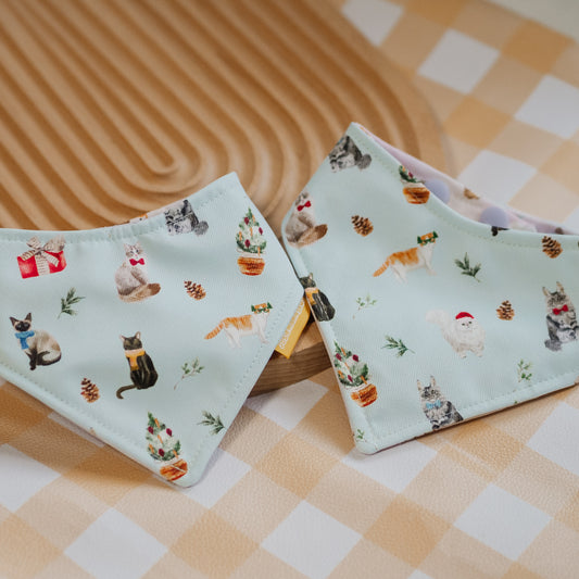 Meowy Christmas Reversible Bandana