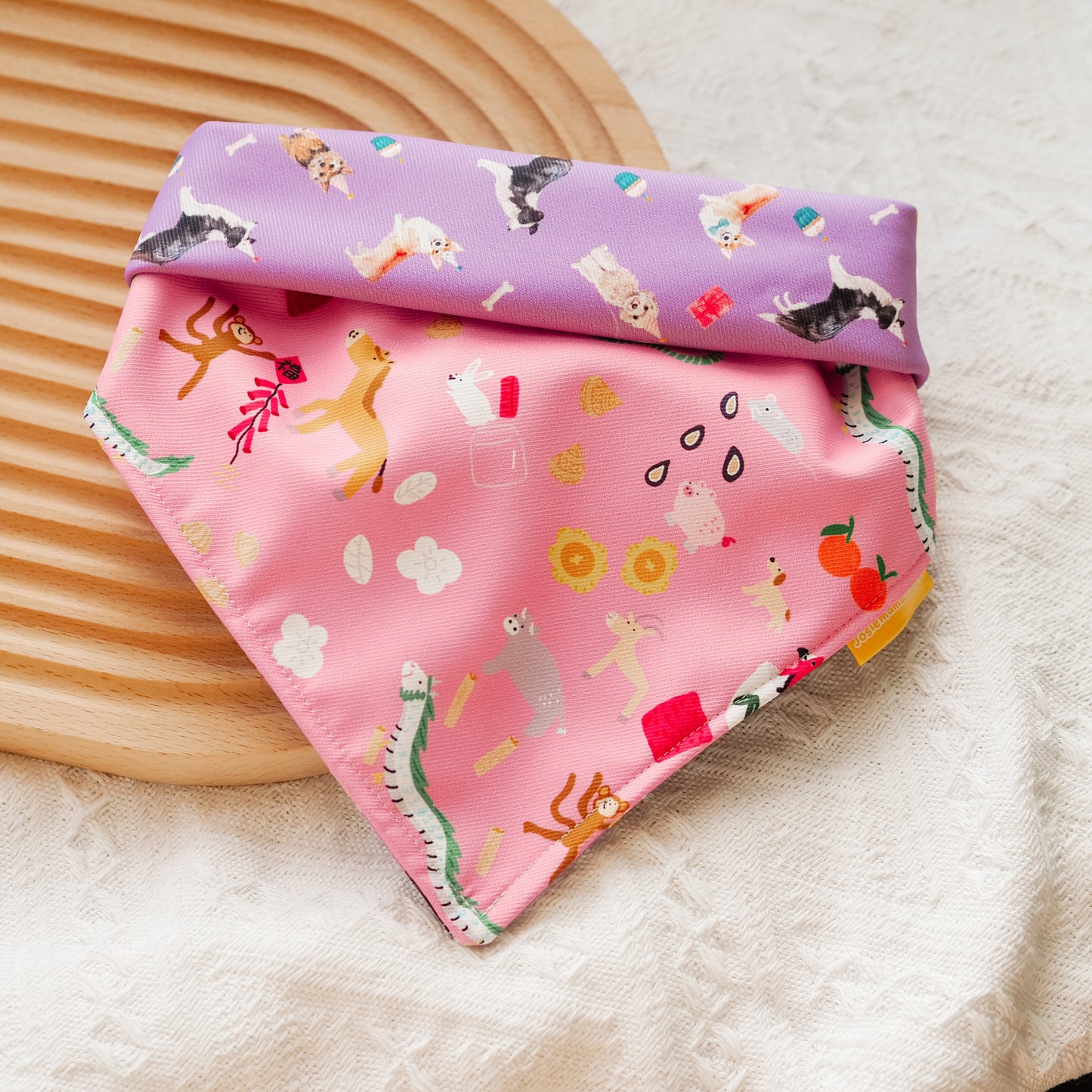 Zodiac Parade Reversible Bandana (Pink)