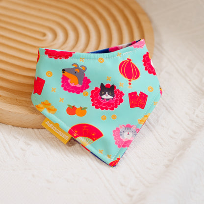Pawsperous Blooms (Green) Reversible Bandana