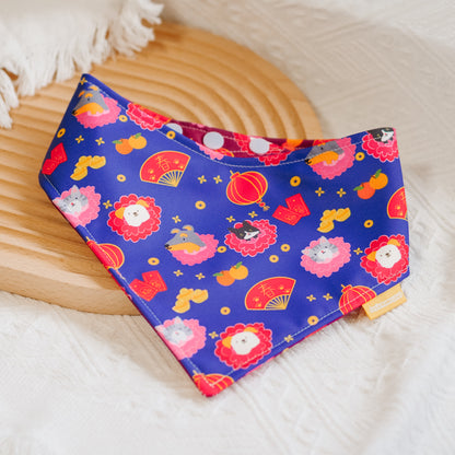 Pawsperous Blooms (Blue) Reversible Bandana
