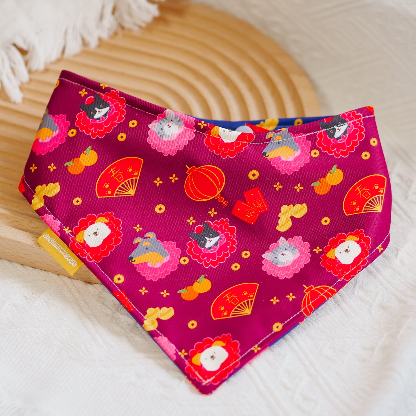 Pawsperous Blooms (Plum) Reversible Bandana