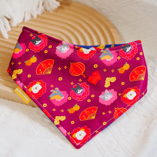 Pawsperous Blooms (Plum) Reversible Bandana
