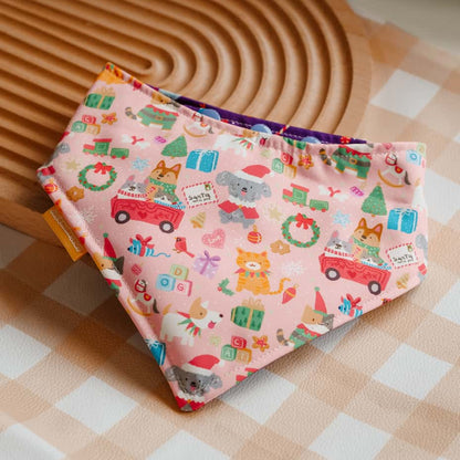 Santa’s Workshop (Pink) Reversible Bandana