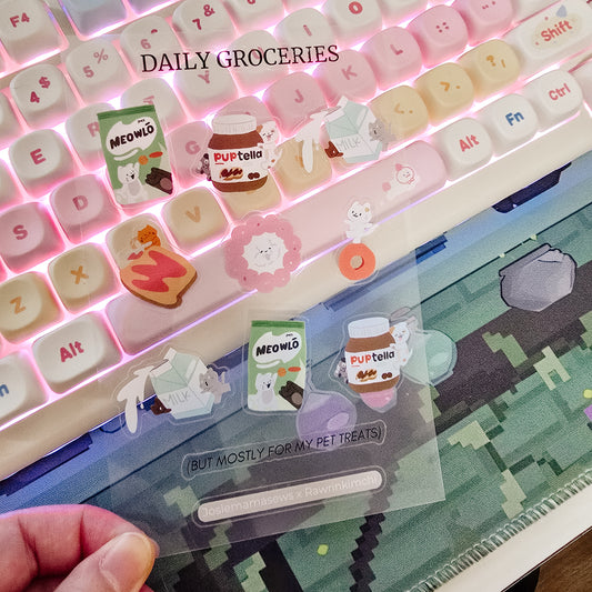 Daily Groceries Transparent Sticker Sheet