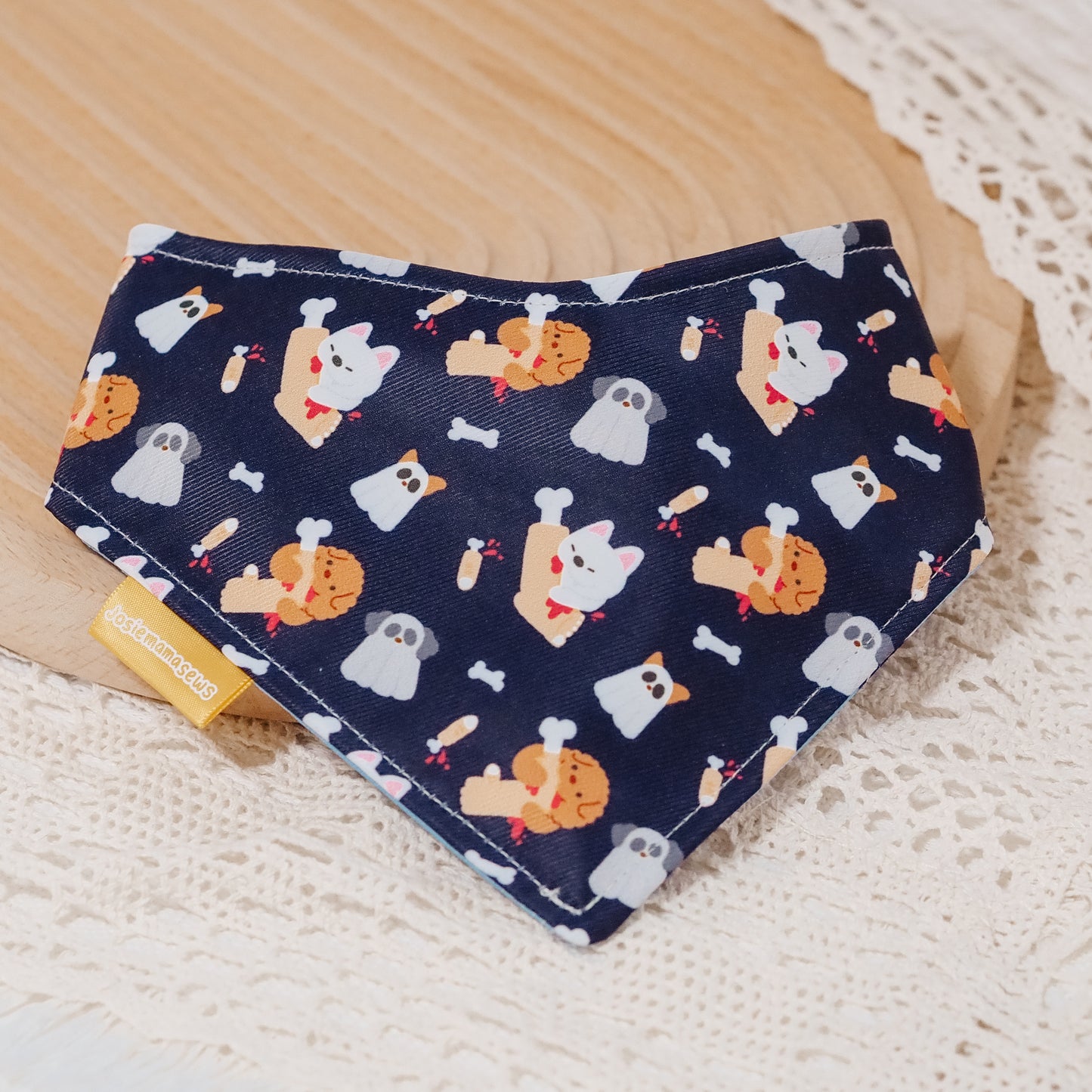Doggo and Bone Reversible Bandana