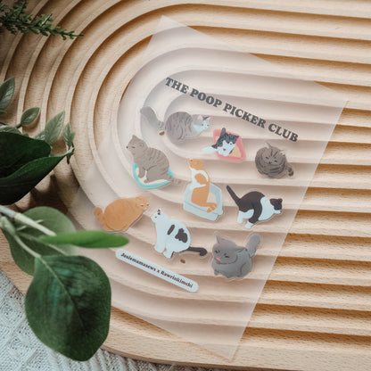 Poop Picker - Cat Transparent Sticker Sheet