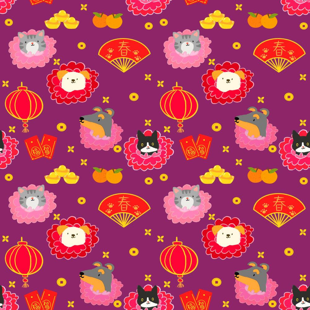 Pawsperous Blooms (Plum) Reversible Bandana