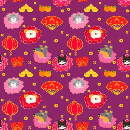 Pawsperous Blooms (Plum) Reversible Bandana