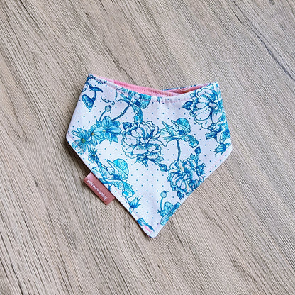 Peonies x Lily Size S Reversible Bandana (curved)