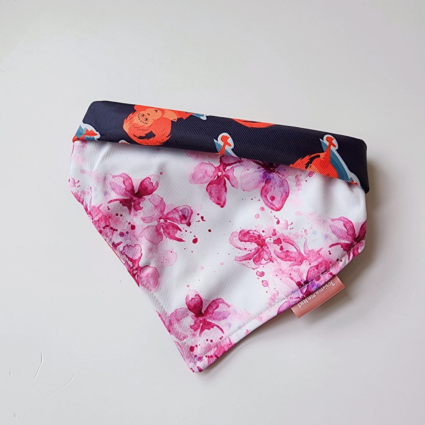 Orchid x Orang Utan  Size M Reversible Bandana (foldover)