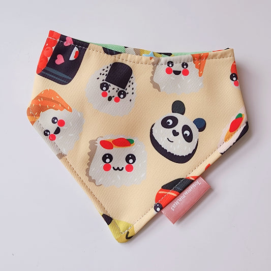 Mint sushi x yellow sushi Size XS Reversible Bandana (curved)